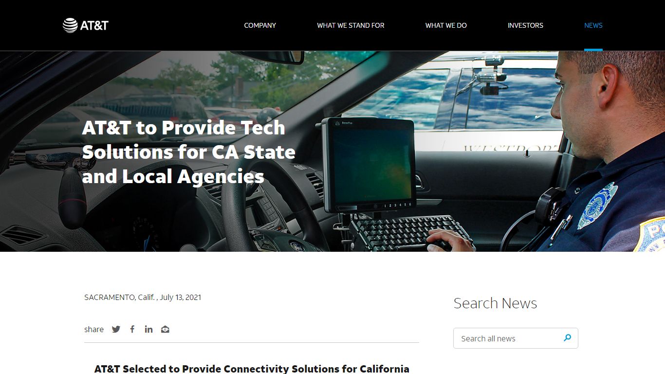 AT&T to Provide Tech Solutions for CA State and Local Agencies